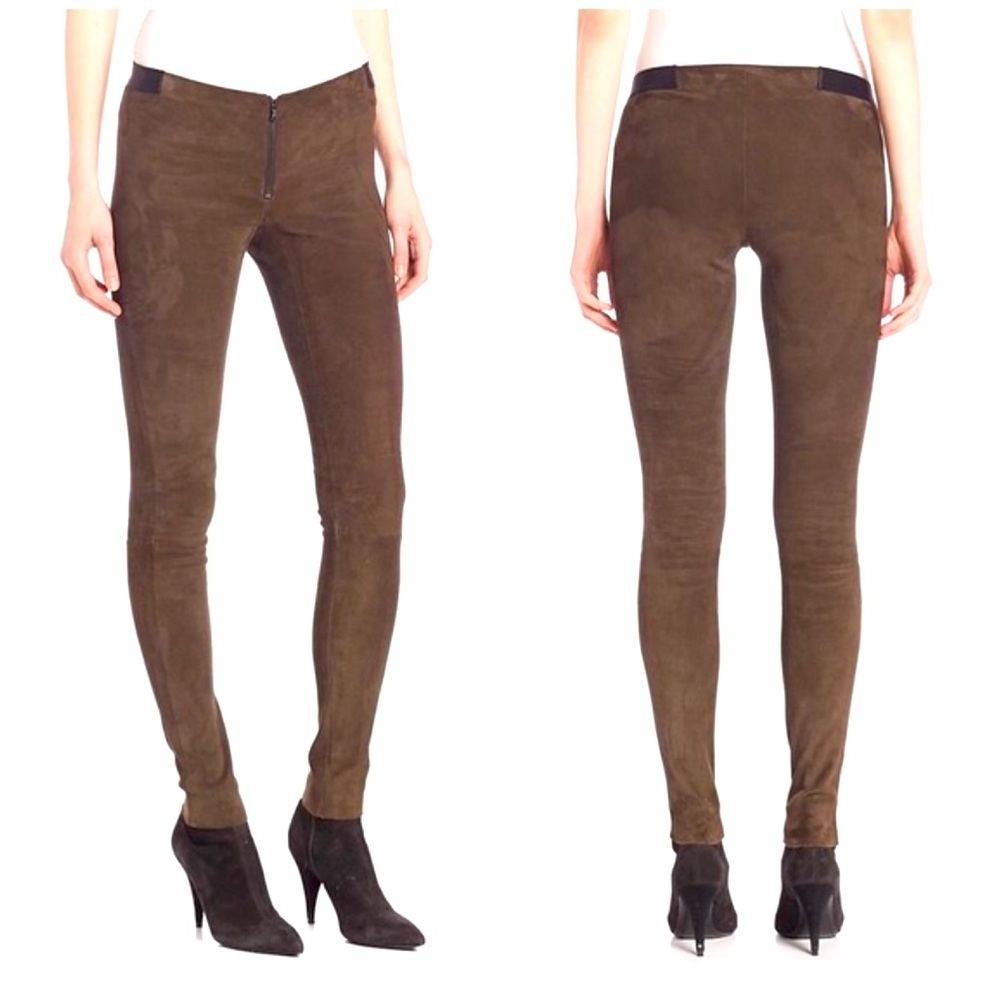COPY - Alice & Olivia suede leggings, brown, size 2 **NEW WITH TAGS original pr…